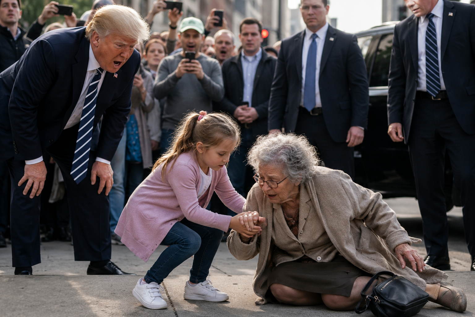 A Little Girl Helped an Elderly Woman — Trump’s Reaction Left Everyone Speechless